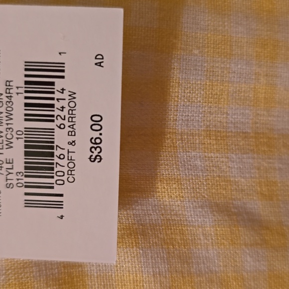 CROFT & BARROW WOMENS PLUS YELOW & WHITE GINGHAM TOP RUFFLED SLEEVES SIZE XXL - Picture 10 of 16